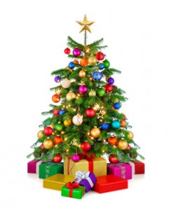 Weihnachtsbaum mit Geschenken weniger Weihnachtsstress